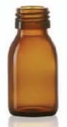 Toon details voor 100 ml siroopfles, amber, type 3 geblazen glas Afbeelding van 100 ml siroopfles, amber, type 3 geblazen glas