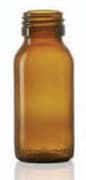 Toon details voor 75 ml siroopfles, amber, type 3 geblazen glas Afbeelding van 75 ml siroopfles, amber, type 3 geblazen glas