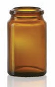 Toon details voor 17 ml tabletpot, amber, type 3 geblazen glas Afbeelding van 17 ml tabletpot, amber, type 3 geblazen glas