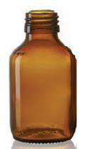 Afbeelding van 100 ml veral fles, amber, type 3 geblazen glas