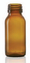 Afbeelding van 60 ml siroopfles, amber, type 3 geblazen glas